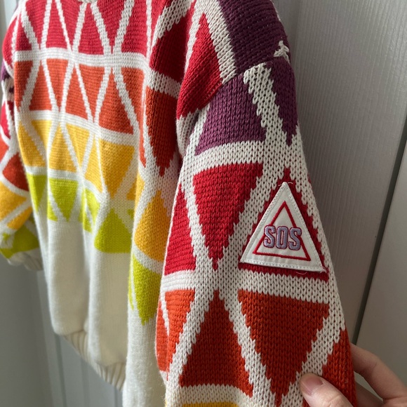 Vintage Colourful Wool Blend Sweater Made in Hong Kong - Picture 2 of 6